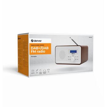 Denver DAB+ FM радио 111111000650, 1.05кг, LCD, 10 DAB станций, 10 FM станций, 1W RMS динамик, телескопическая антенна (111111000650)