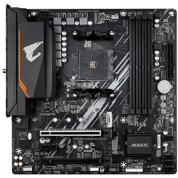 Gigabyte Mātesplate B550M AORUS ELITE AX 1.3, AMD Ryzen 5000, 5+3 fāzes VRM, līdz 4733MHz DDR4, 1xPCIe 4.0 + 1xPCIe 3.0 M.2 (B550MAORUSELITEAX1.3)