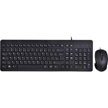 HP Tastatūras un peles komplekts 240J7AA, USB, QWERTY, membrānas taustiņi, 1 m kabelis, melns, optiskā pele (240J7AA)