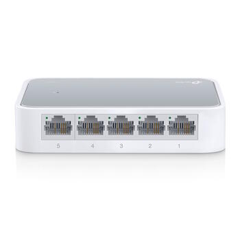 TP-Link TL-SF1005D сетевой коммутатор неуправляемый 5× 10/100 Mbps fanless компактный белый (TL-SF1005D)
