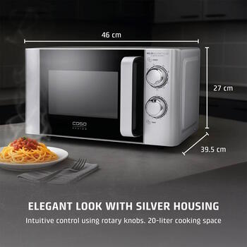 Свободностоящая микроволновая печь с грилем и керамическим дном 25 L 900 W серебристая MG25 Ecostyle 03329 Caso (03329)