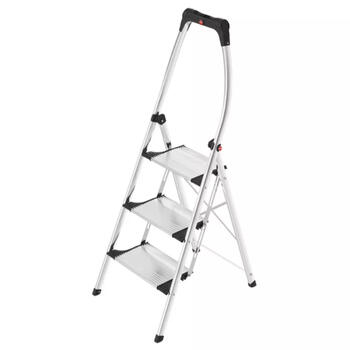 Hailo MK100 TopLine 034303301, salokāms pakāpienu soliņš, 3 pakāpieni, alumīnijs, 250cm, 74cm, 144cm, 150kg (034303301)