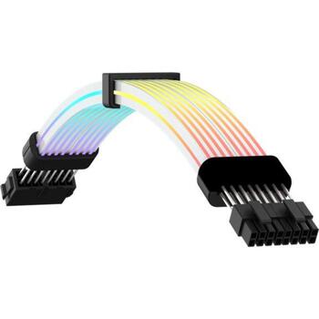 Gamemax barošanas kabeļa pagarinātājs VGA/CPU 2x8PIN-B, 30cm, 7A, 2x8 pin savienotājs, RGB LED apgaismojums (VGA/CPU 2x8PIN-B)