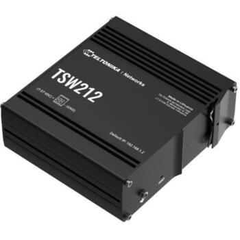 Teltonika управляемый коммутатор TSW212 8 гигабитных портов, 2 SFP порта, 20 Гбит/с, IP30, DHCP клиент, поддержка VLAN (TSW212)