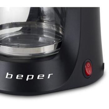 Beper Кофеварка BC.060, 600W, 0.6l, черный, моющийся пластиковый фильтр, капельный кофе, ячменный кофе (BC.060)