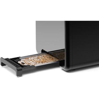 Bosch DesignLine maizīšu sildītājs TAT3P423, 970 W, 2, nerūsējošais tērauds, melns, automātiska izslēgšanās, augsts pacēlums (TAT3P423)