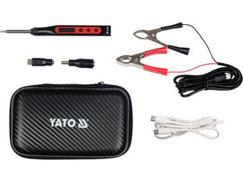 Yato портативный цифровой паяльник YT-82490, 18-65 W, 90-480 °C, T12, OLED, USB Type-C, 5-10 с, 3 А, 24 В пост. тока, ±2 °C, QC/PD (YT-82490)