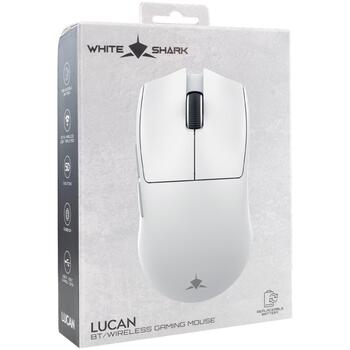 White Shark Pele LUCAN-W WGM-5022, 12000 DPI, 5 pogas, USB-C, 300 mAh, RF 2.4 GHz, Bluetooth, optiskais sensors (LUCAN-W)