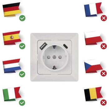 Emos Один разъем USB A+USB C A6000.5, 3A, IP20, упаковка 1 шт., дизайн НЕМЕЦКИЙ (A6000.5)