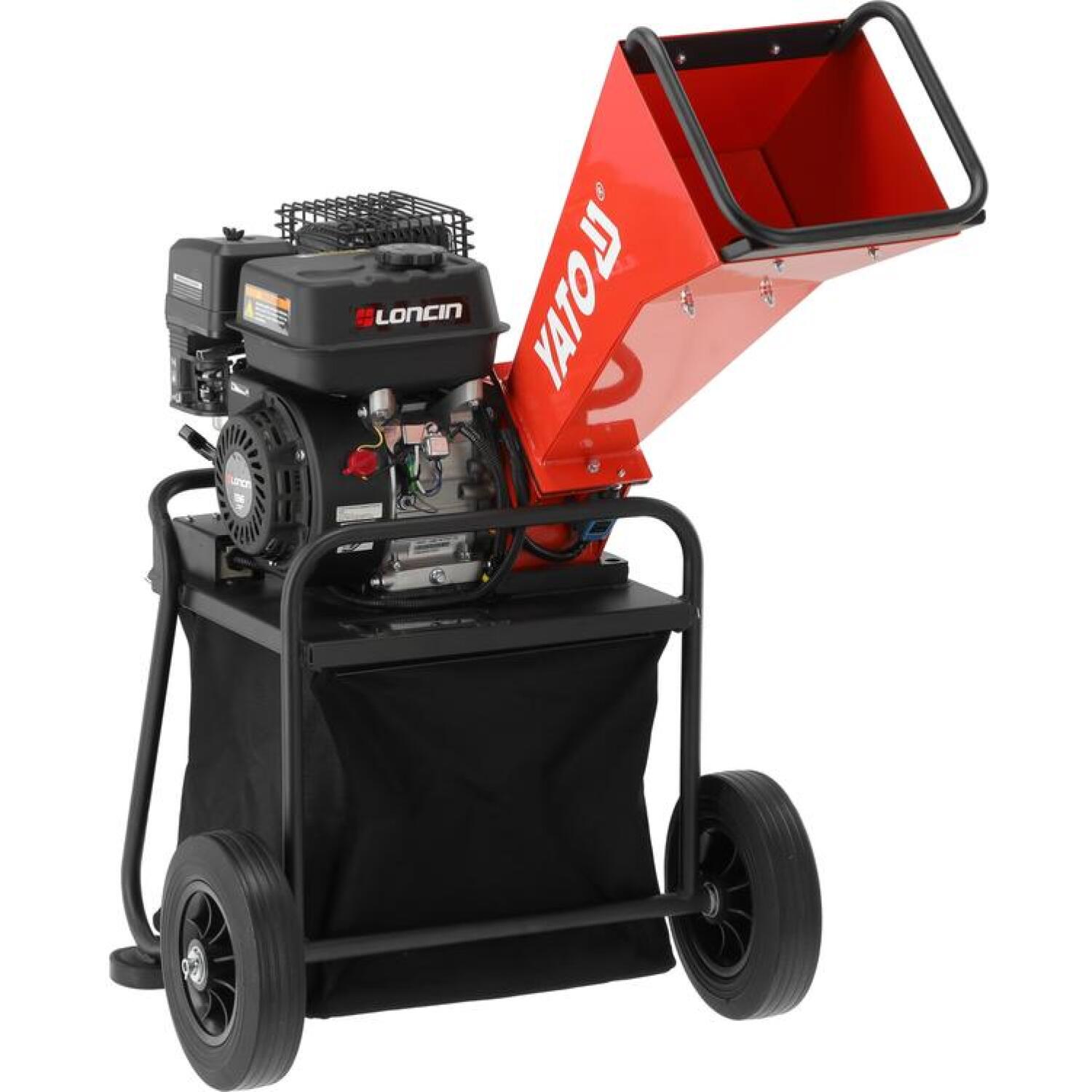 Yato benzīna smalcinātājs YT-86150, 196 cm³, 4.1 kW, 3600 min⁻¹, 50 mm, 64 l, 3.6 l, 0.6 l, 10