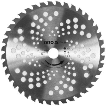 Yato диск для мотокос YT-85150, 255мм, 25,4мм, 40 зубьев, 1,3мм, карбид вольфрама, ≤30см³, кустарник, мерзлые стебли (YT-85150)