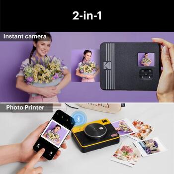 Kodak Mini Shot 3 Square Retro моментальная камера и принтер C300RY, 2,1x3,4 дюйма, 4PASS технология, Bluetooth (C300RY)