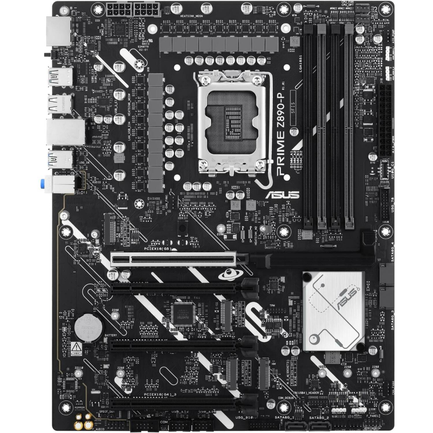 Asus Mātesplate PRIME Z890-P, LGA 1851, DDR5, 192 GB, 4 DIMM, 4 M.2, 2.5 Gb Ethernet, 7.1 audio, ATX (PRIME Z890-P)