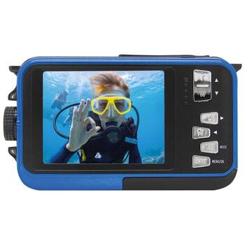 Easypix Цифровая фотокамера Aquapix W3027 Wave Marine 10034, 5MP, 2.7 дюйма, 4x цифровой зум, водонепроницаемая до 3 м, синяя (10034)