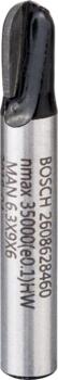 Padziļinājumu frēze 6 mm R1 3.2 mm, D 6.35 mm, Rokas frēzēm, malu frēzēm IELIEKTO GROPJU FRĒZE STANDARD FOR WOOD, 2608628460, BOSCH (2608628460)