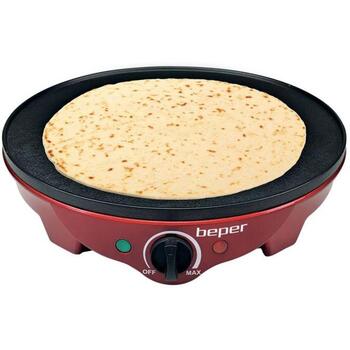 Beper Блинница BT.700Y, 1300 W, 300 mm, регулировка температуры, антипригарное покрытие, инструмент для блинов (BT.700Y)