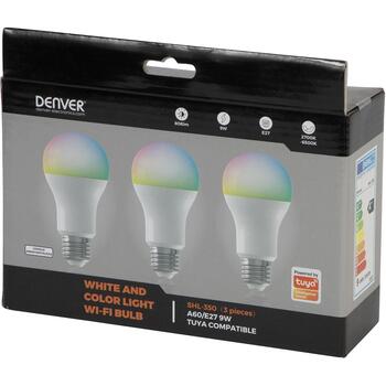 Denver RGB spuldze SHL-350 118141000000, 9w, E27, 806lm, 2700K, vadība ar Denver Smart Home, savietojama ar Alexa/Google (118141000000)