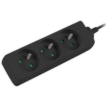 Lanberg удлинитель PS0-03E-0300-BK, 3м, 3xCEE 7/5, 1xCEE 7/7, 10A, черный (PS0-03E-0300-BK)