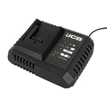 JCB JCB-18FC-9 Professional 18V сверхбыстрое зарядное устройство для зарядки JCB Li-Ion аккумуляторов 9А 20.5В DC умная зарядка совместимо с JCB 18V аккумуляторами (JCB-18FC-9)