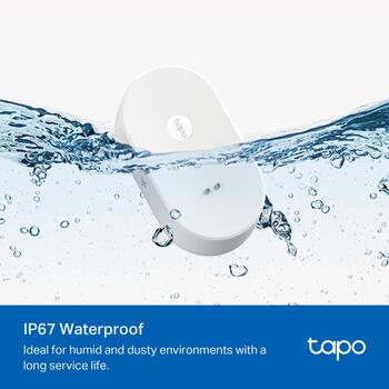 Tp-Link Smart Water Leak Sensor Tapo T300, 868MHz, 90dB, IP67, 0-40ºC, 0-99%RH, 2 AAA baterijas, 64 sensori (TAPOT300)