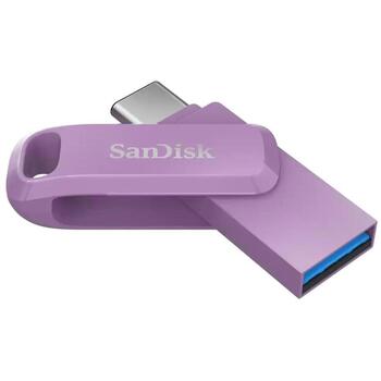 Sandisk USB флеш-накопитель SDDDC3-512G-G46L, 512GB, USB 3.2 Gen 1, USB Type-C, 400MB/s, Лавандовый, Поворотный (SDDDC3-512G-G46L)