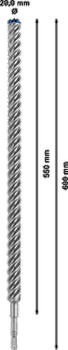 Triecienurbis SDS plus-7X 25x550x600mm, 1 gab., Perforatora urbjiem EXPERT SDS PLUS-7X TRIECIENURBIS PERFORATORIEM, 2608900152, BOSCH (2608900152)
