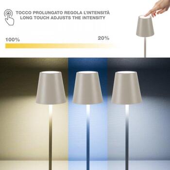 Beper Настольная лампа P207ILI205, 3W, 1xLED, серый, регулируемая цветовая температура, затемняемая, настольная поверхность (P207ILI205)
