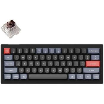 Keychron Клавиатура V4-B3, RGB LED, 60%, USB Type-C, Механический переключатель, 1000 Гц, Черный, PBT клавиши (V4-B3)