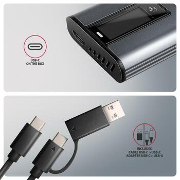 Axagon корпус SSD EEM2-SD2 USB-C 10Gbps, M.2 NVMe/SATA, металлический, 96 x 42 x 12 мм (EEM2-SD2)