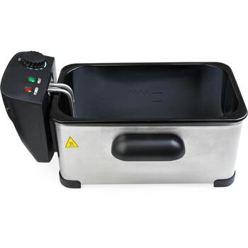 Progress Фритюрница EK6668PVDE, 2000W, 3L, 1 корзина, электронная панель, черный, нержавеющая сталь (EK6668PVDE)