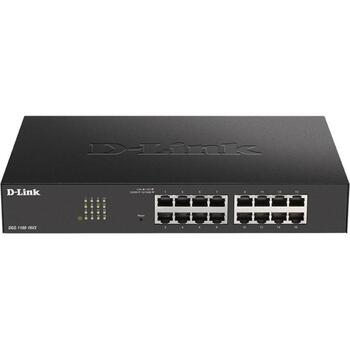 D-Link коммутатор DGS-1100-16V2/E, 16x 10/100/1000 Mbps, 32 Gbps, 23.81 Mpps, L2, управляемый, настольный, монтажный комплект (DGS-1100-16V2/E)