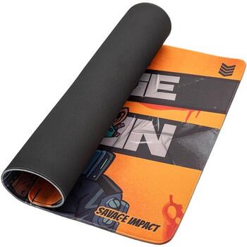 A4Tech Коврик для мыши A4TPAD47625, 450mm, 400mm, 4mm, черный, оранжевый, резина, мягкий, ткань, нескользящая основа, прочные края (A4TPAD47625)