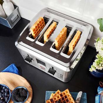 Gastroback 42396 Design Toaster Digital 4S, 4 ломтика, 1900 Вт, 7 программ, ЖК-дисплей, разморозка, подогрев (42396)