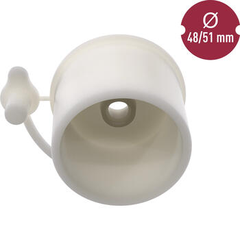 Browin aizbāznis demidžonam 647351, 48/51 mm, ar aizveramu atveri gaisa noslēgam, termoplastiskais elastomērs, ar atloku (647351)