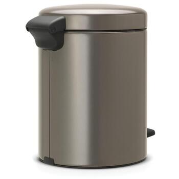 Brabantia NewIcon 112683 педальное ведро, 5 л, нержавеющая сталь, непроницаемое для запахов, нескользящее основание (112683)