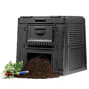 Keter E-Composter Without Base 29186236900, 470L, 79x79x79cm, компостный ящик, без дна, черный (29186236900)