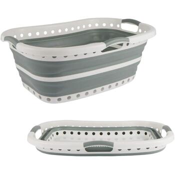 Beldray Складная корзина для белья LA072979GRNFEU7, 37L, Зеленая, 66x44x24cm, двойная ручка, складной дизайн (LA072979GRNFEU7)