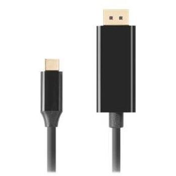 Lanberg USB-C uz DisplayPort kabelis CA-CMDP-10CU-0030-BK, 3 m, 4K(3840 x 2160), HDR atbalsts, 21,6 Gbit/s (CA-CMDP-10CU-0030-BK)