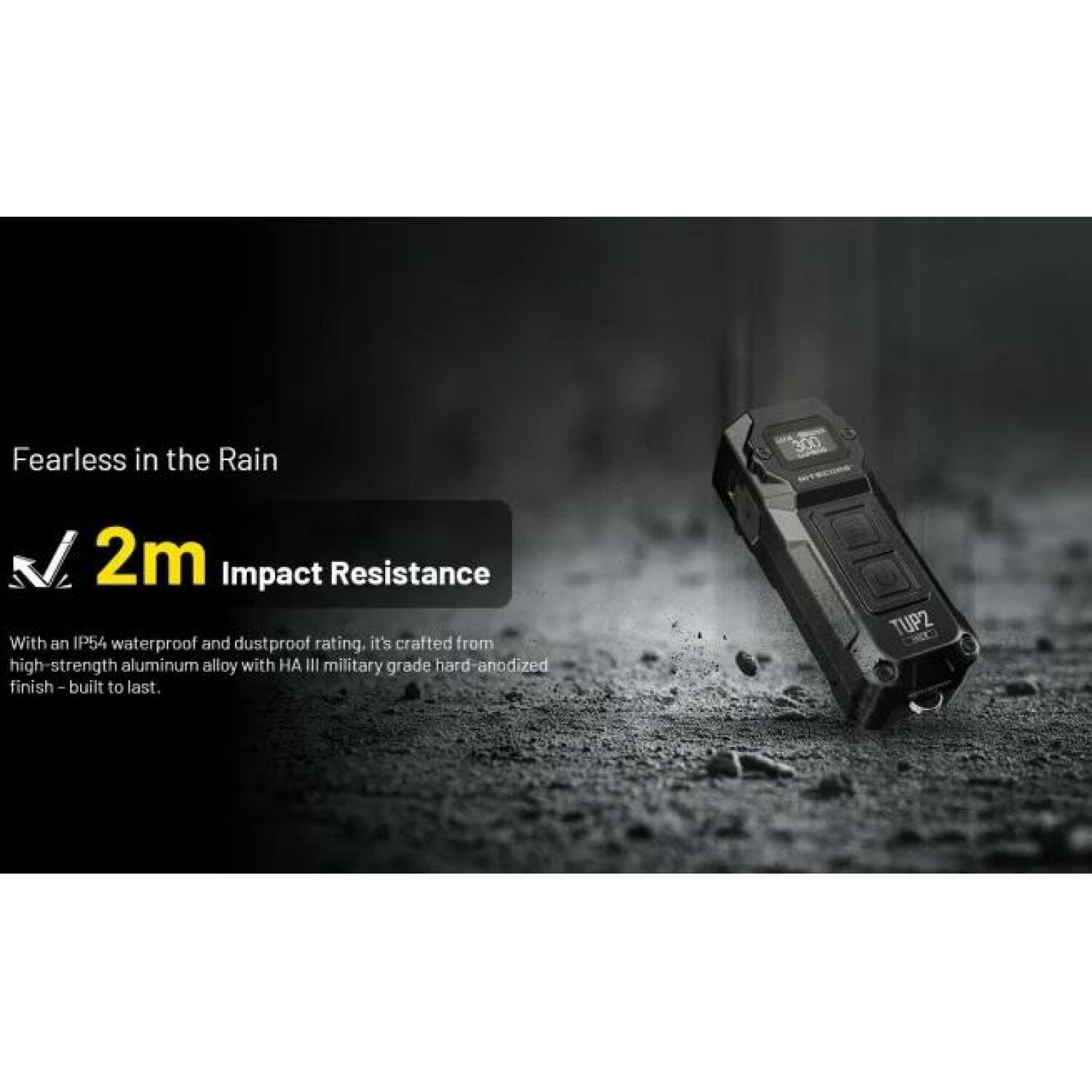 Nitecore Rokas lukturis NC-TUP2, 1200 lm, 3000 - 6500 °K, 1300 mAh, IP54, 5 režīmi, OLED displejs, 125 m attālums (NC-TUP2)