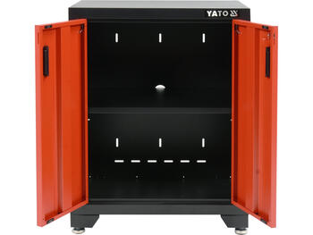 Yato YT-08934 Шкаф для мастерской, 660x457x863мм, 2 дверцы, 1 полка, 2 ключа, сталь, регулируемые ножки (YT-08934)