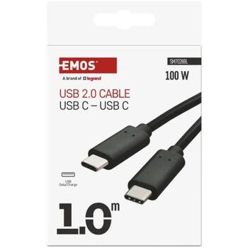 Emos Uzlādes un datu kabelis SM7028BL, 1m, 100W, 480 Mbit/s, USB-C-C, melns (SM7028BL)