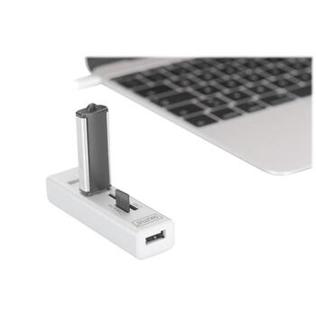 Digitus USB centrmezgls DA-70243, 3x USB 2.0, SD, MicroSD, USB-C, galda, balts (DA-70243)
