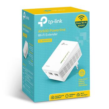 TP-Link TL-WPA4220 AV600 Powerline Wi-Fi удлинитель, 300Mbps, 2.4GHz, 2x Ethernet, 128-bit AES, WPA2 (TL-WPA4220)