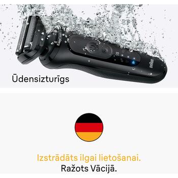 Braun bārdas skuveklis 52-N1200s, 3 asmeņi, 50 min, Li-Ion, mitrā un sausā, ūdensizturīgs, ceļojumu kaste, precīzijas trimmeris (52-N1200s)
