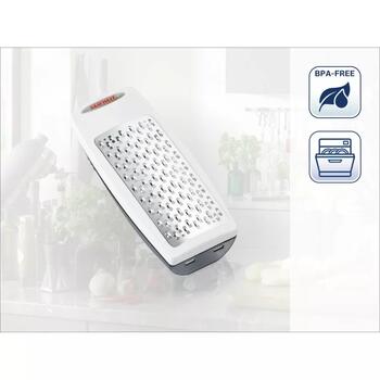 Leifheit Parmezāna siera rīve 103150, 2 virzienu rīvēšana, 2x ātrāk, trauks, trauku mazgājamā mašīnā (103150)