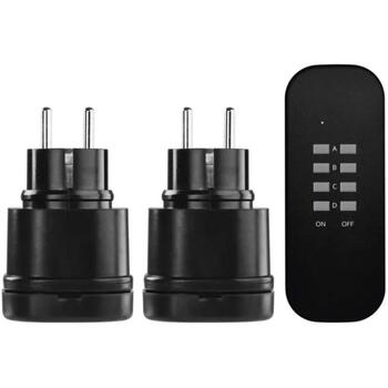 Emos Розетки с дистанционным управлением P0068, 1x2P+PE, IP44, 3000W, до 30м, до 4 розеток, защита от детей (P0068)