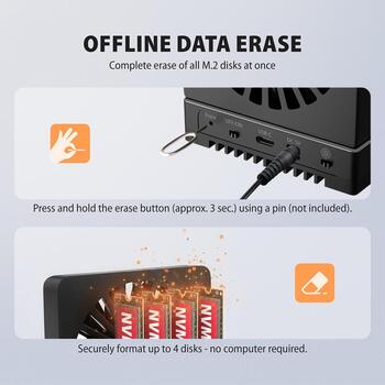 Axagon док-станция ADSA-M2C44, 4x M.2 NVMe SSD, клонирование диска без ПК (ADSA-M2C44)