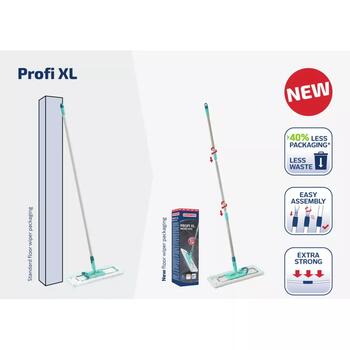 Leifheit Profi XL micro duo 1055019, grīdas birste ar saliekamu kātu, 42cm, 360° grozāma pamatne (1055019)