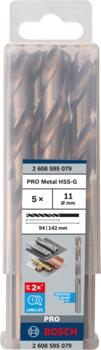 HSS-G urbji metālam 11.0mm, 5gab., Urbjmašīnām/skrūvgriežiem PRO METAL HSS-G STANDARTA SPIRĀLVEIDA URBJA GARUMS, 2608595079, BOSCH (2608595079)