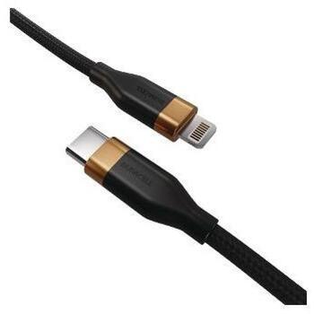 Duracell DRU5024A кабель, Lightning–USB-C, 2м, черный, прямой, штекеры (DRU5024A)
